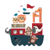 Noah's Ark with animals