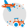 Name Circle kids - vehicles - Tractor - Aircraft