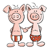 Beste Freunde Schweine Zwillinge Fun Geschenk