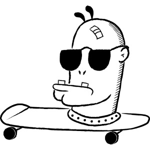 Skater Ork - Racing Head aufm Brett (schwarz)