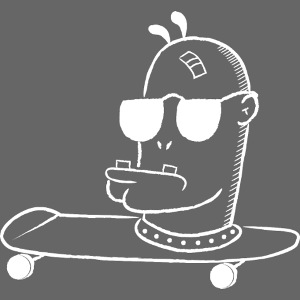 Skater Ork - Racing Head aufm Brett (weiss)