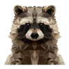 Geometrischer Waschbär - Modernes Low Poly Design