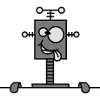 Funny Crazy Robot Behind Wall