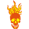 głowa śmierci płomień ognia
