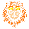 Cool lion with sunglasses