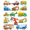Excavator vehicles construction site