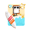 Surfen Sushi am Strand