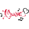 Musik Schrift Musiknoten Herz Musik Festival