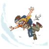 Parachutist tandem from airplane gift