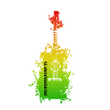Rainbow Splatter Guitar