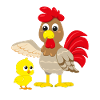 Cartoon design chicken with chicks