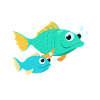 Poisson avec bébé poisson