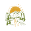 Dog and owner hiking