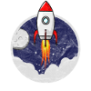 Space Shuttle Piccolo razzo per bambini grunge