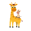 Girafe avec bébé girafe