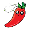 Cute hot chili cartoon