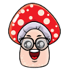 Geek mushroom cartoon