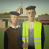 American Gothic in Yellow Vest