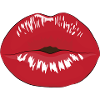 Kissing mouth with red lipstick