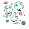 Cadeau espace espace astronaute lapin