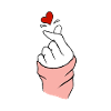 Finger heart love symbol kpop
