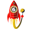 6 Years Birthday Rocket Gift
