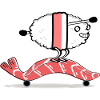 Skateboarding sushi.