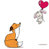 Cute fox and bunny design