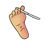 fuß mit messer