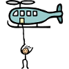 Abseilen Klettern am Hubschrauber
