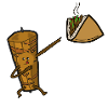 Doner kebab in the bread