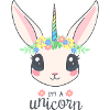 Pastel Rabbit with Floral Crown