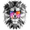 Cool lion with sunglasses