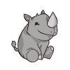 Chibi Comic Rhino Kawaii Joli Cadeau