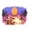 Baby cat palms sun