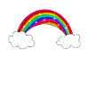 glittering rainbow with clouds
