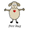 Free hug, sheep, heart