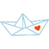 Paper boat with heart