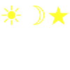 Sun moon and stars yellow