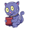 Cat with coffee cup