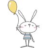 Bunny with yellow balloon