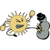 sun kicks snowman