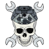 Car Mechanic Mechanic Machine Skull