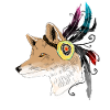 Fox with feather / Indian