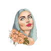 Portrait of a beautiful woman with flowers