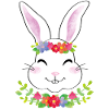 Bunny with flower wreath