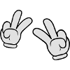 Comic Hands Peace Sign