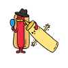 Hotdog mit Schnurbart