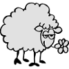 Mouton avec fleur