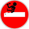 Road sign funny sculptor